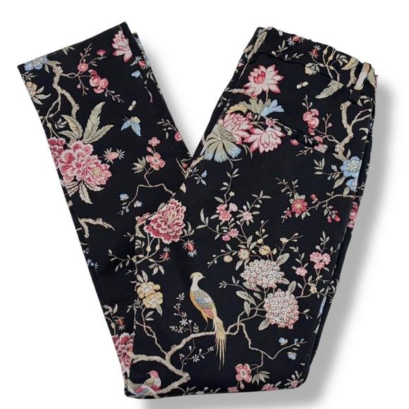 GP & J BAKER x H&M Floral & Bird Pattern Flat Front Ankle Length Trousers - Picture 8 of 8